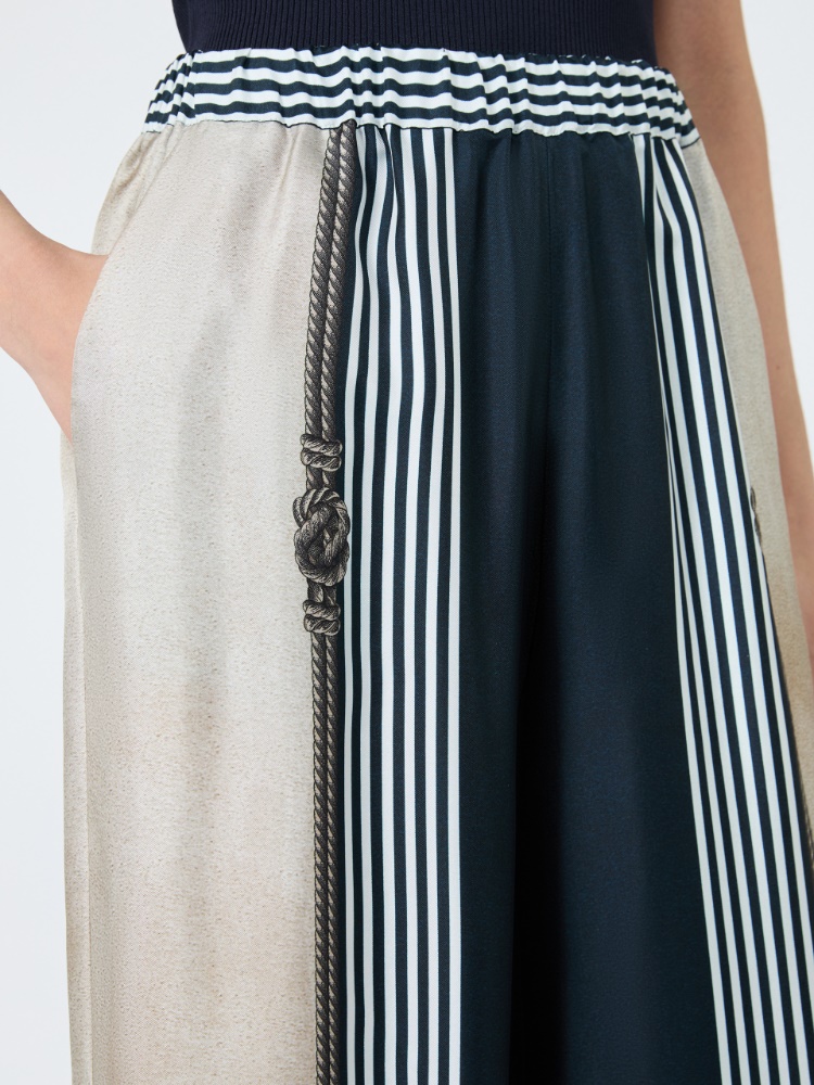 Wide-fit printed silk trousers - ULTRAMARINE - 4