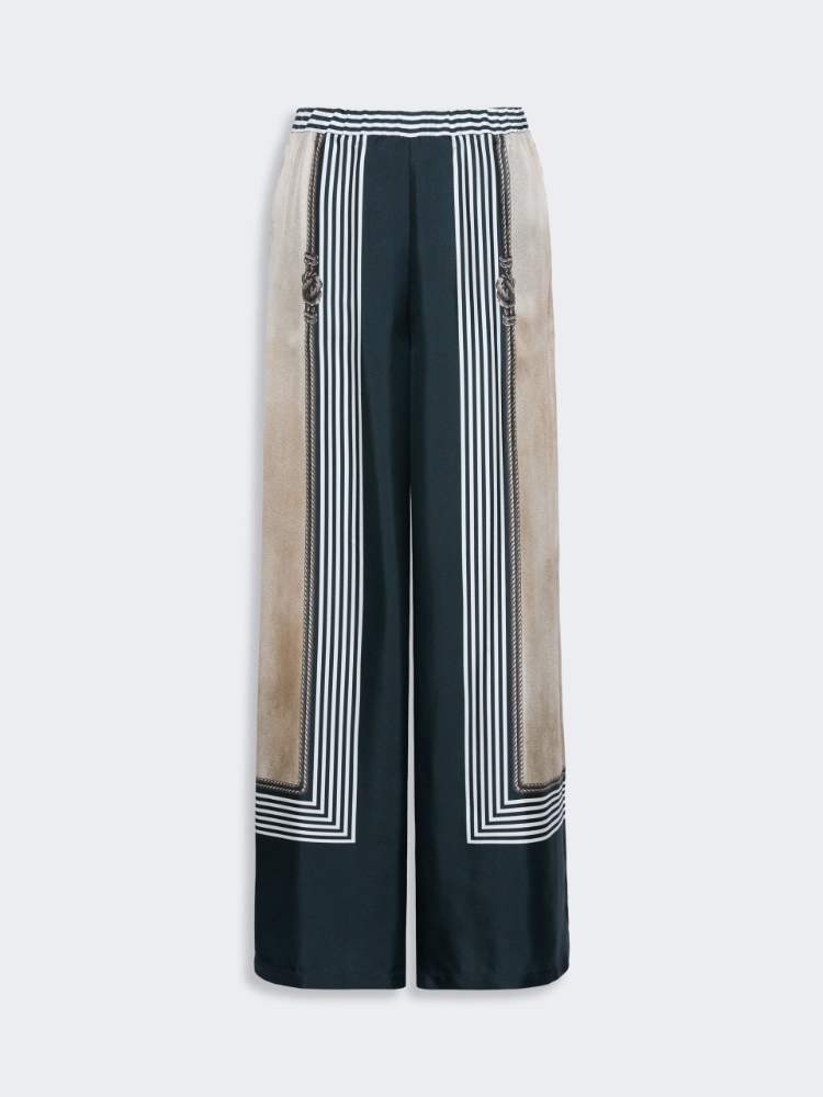Wide-fit printed silk trousers - ULTRAMARINE - 5