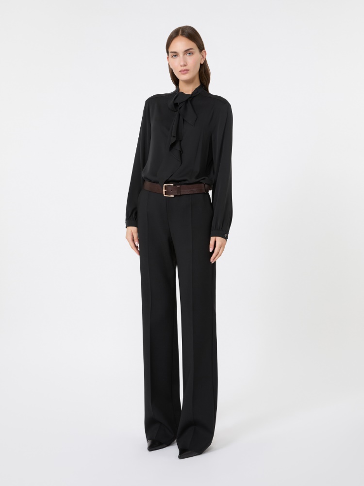 Slim-fit wool cloth trousers - NOIR