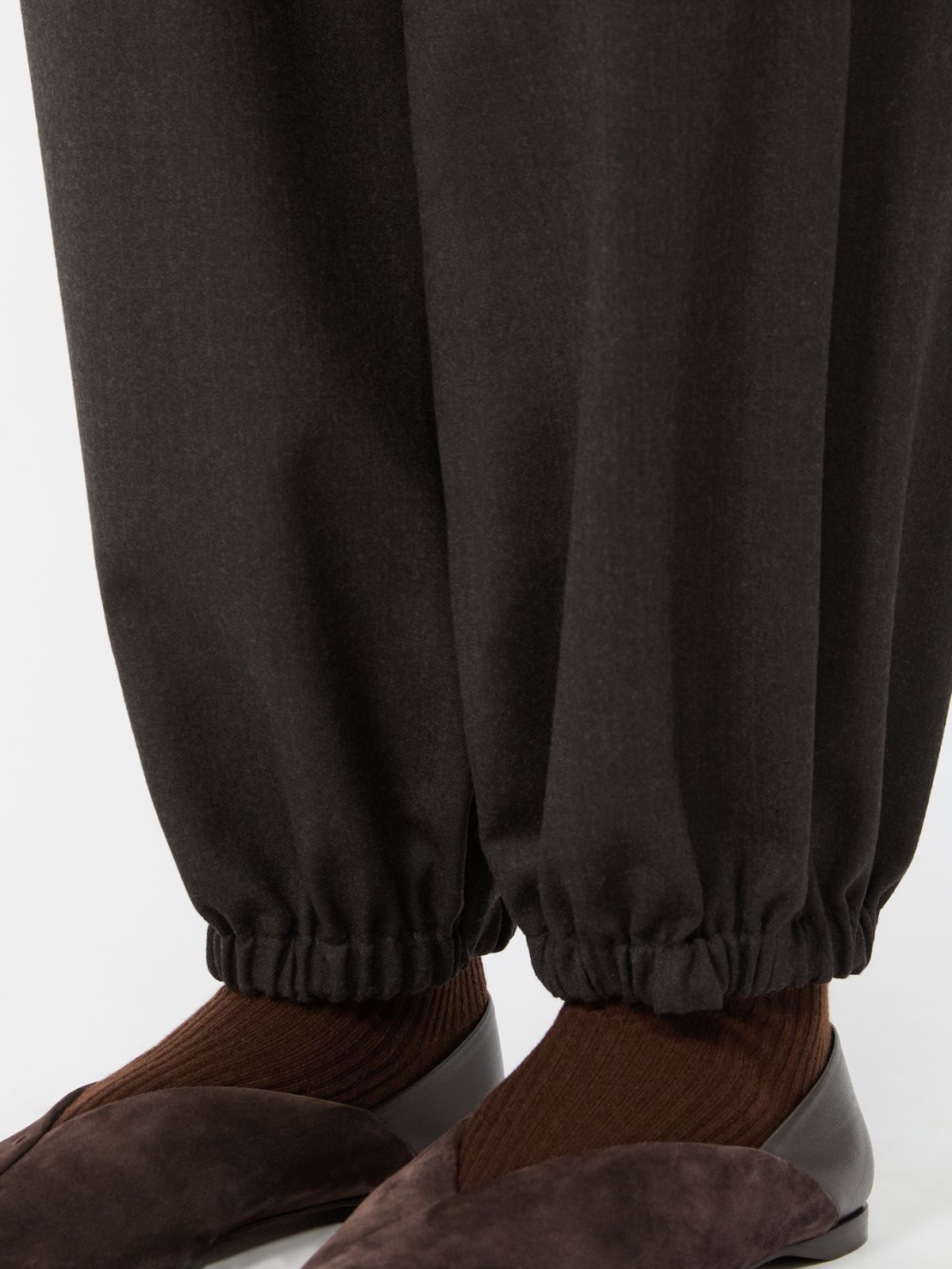 Wool flannel trousers - DARK BROWN - Max Mara - 5