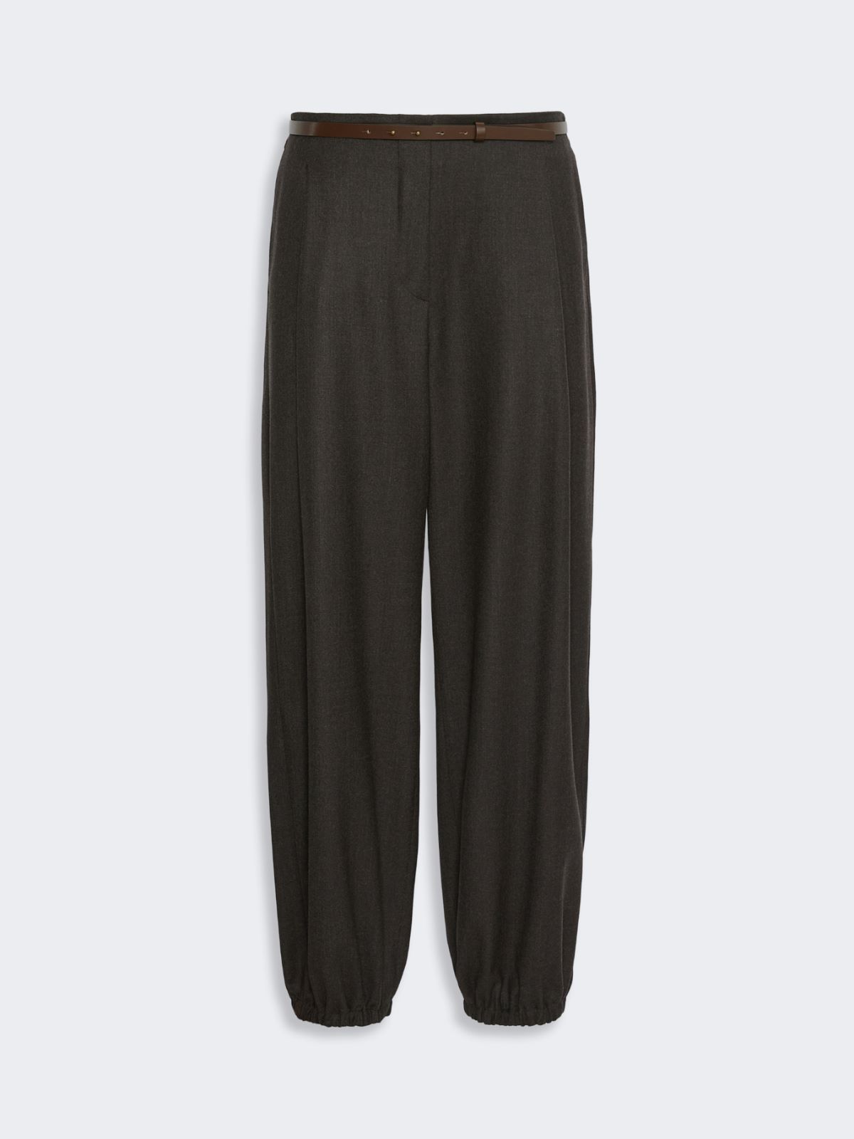 Wool flannel trousers - DARK BROWN - Max Mara - 6