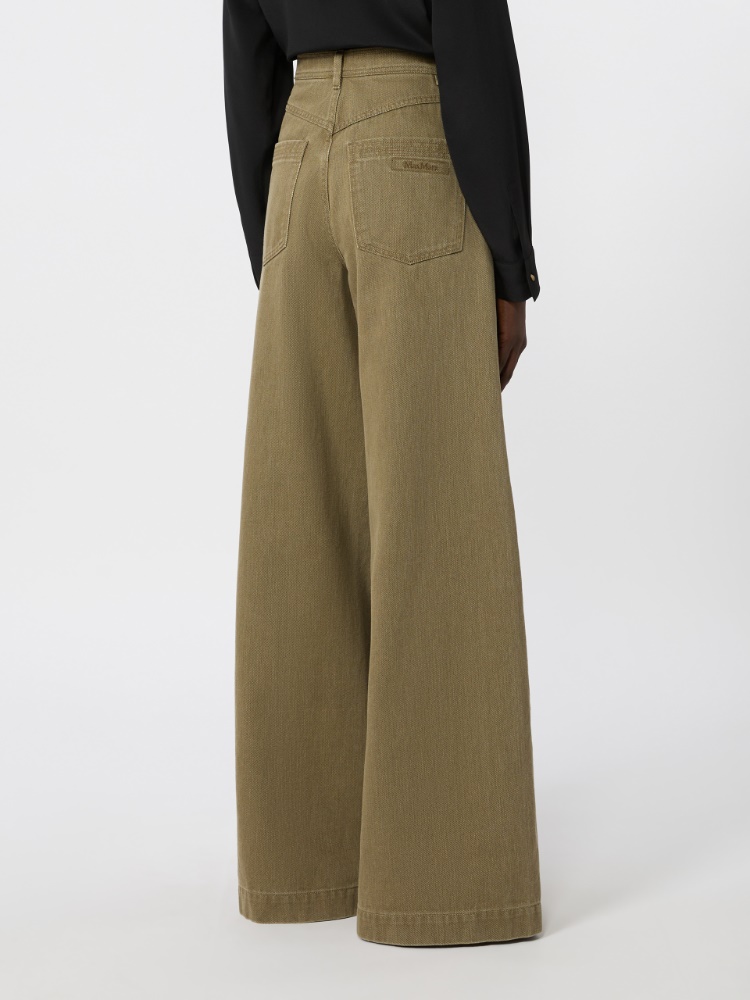 Coated cotton bull denim trousers - KAKI - 3