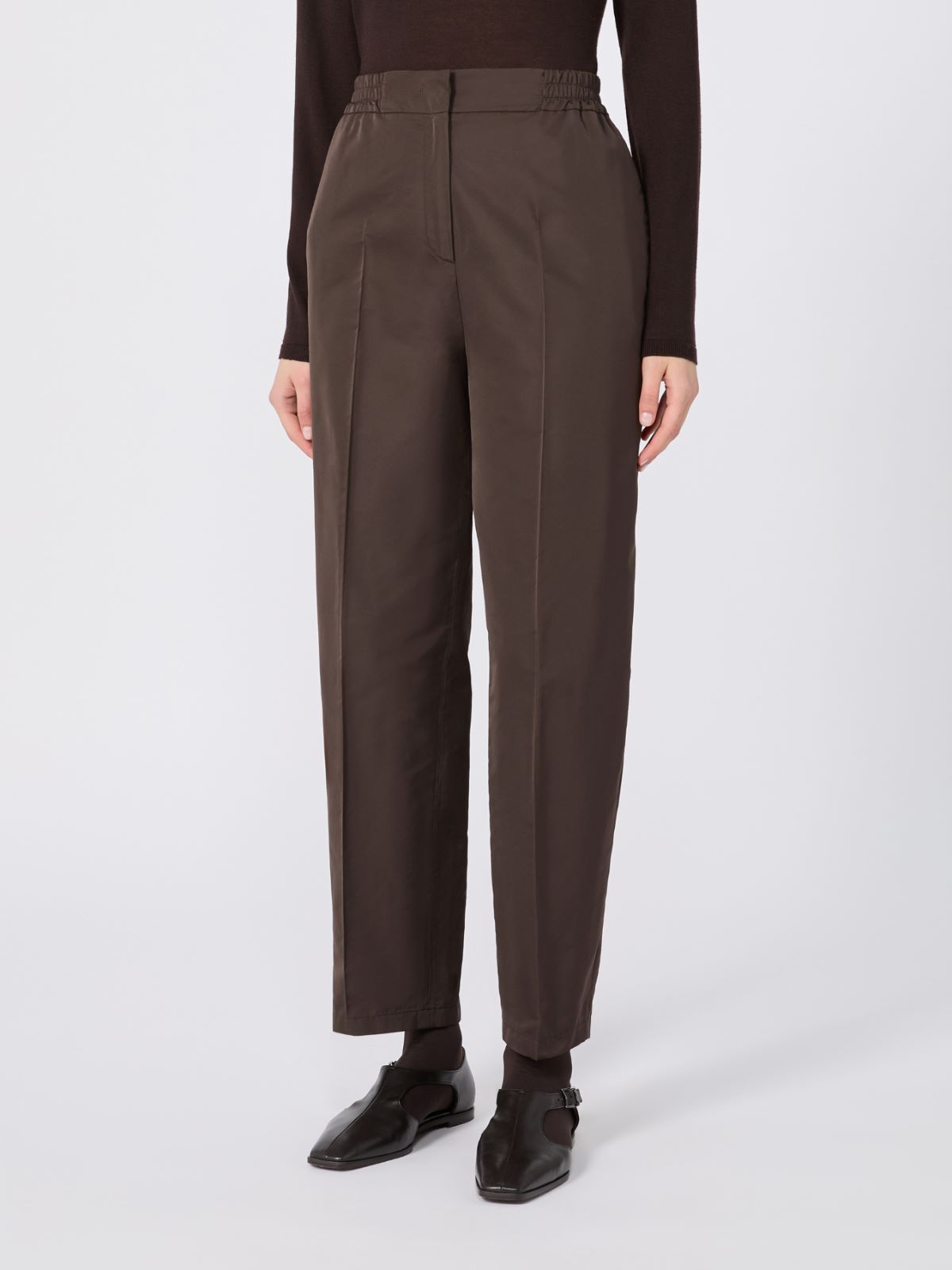 Silk-blend radzimir trousers - DARK BROWN - Max Mara - 2