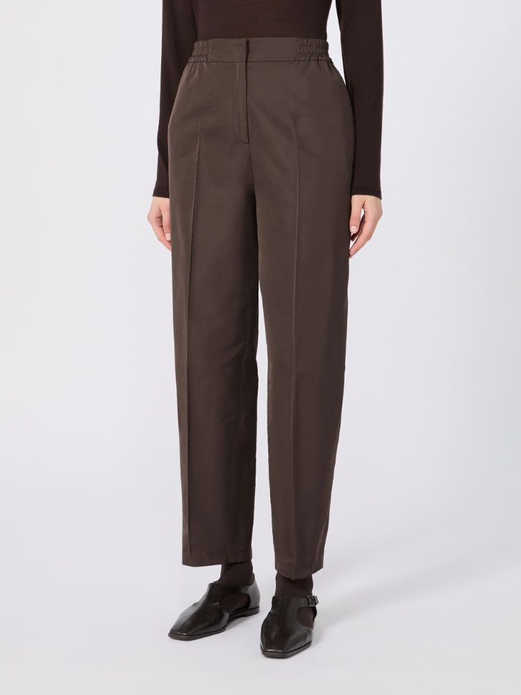 Silk-blend radzimir trousers - DARK BROWN - Max Mara - 2