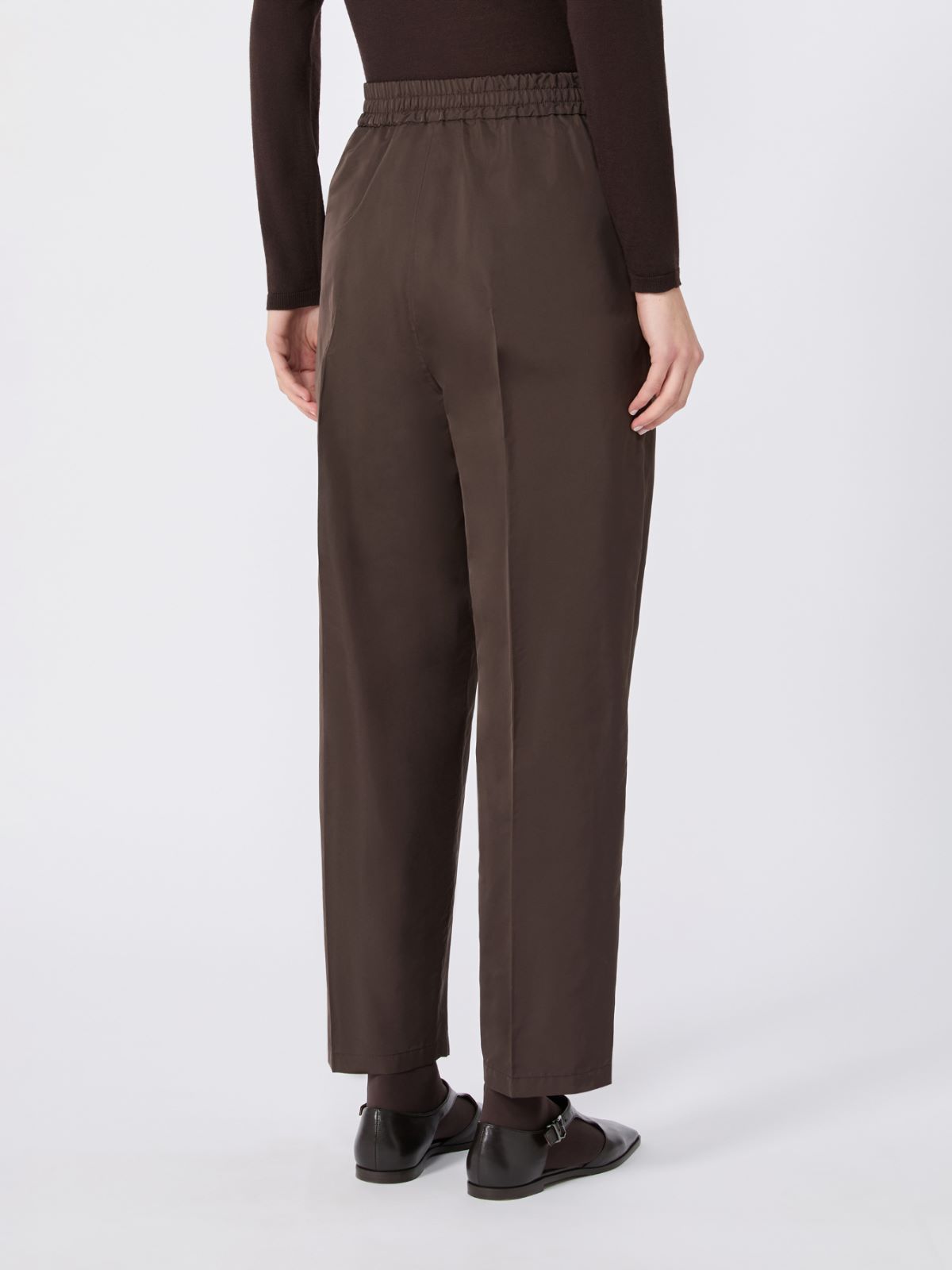 Silk-blend radzimir trousers - DARK BROWN - Max Mara - 3