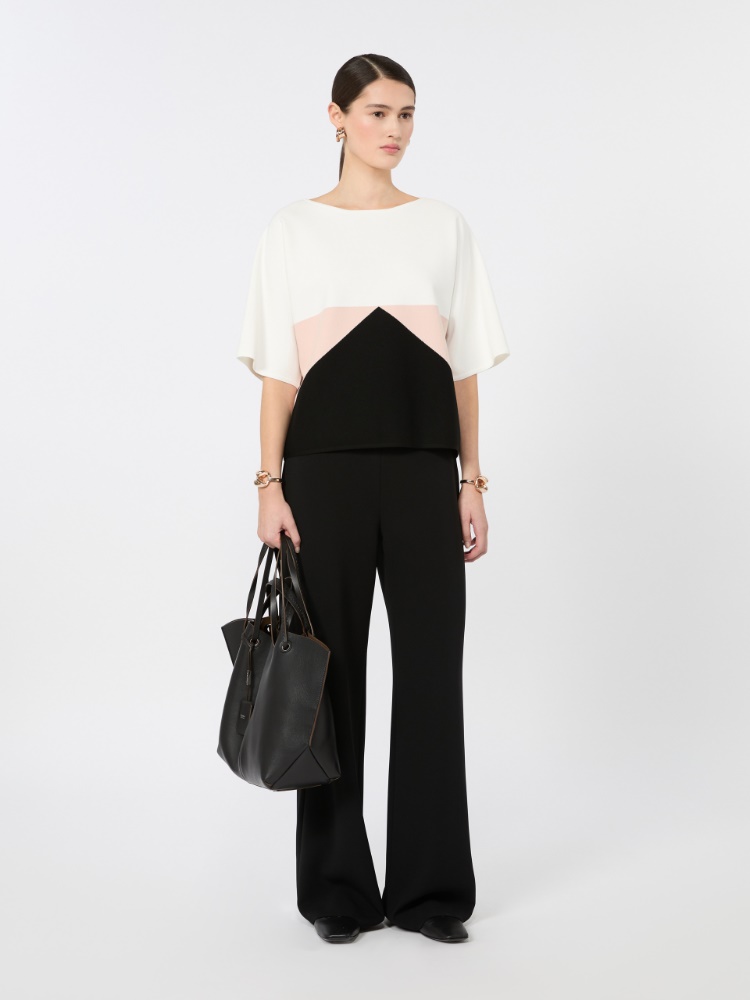 Cady wide-leg trousers - BLACK