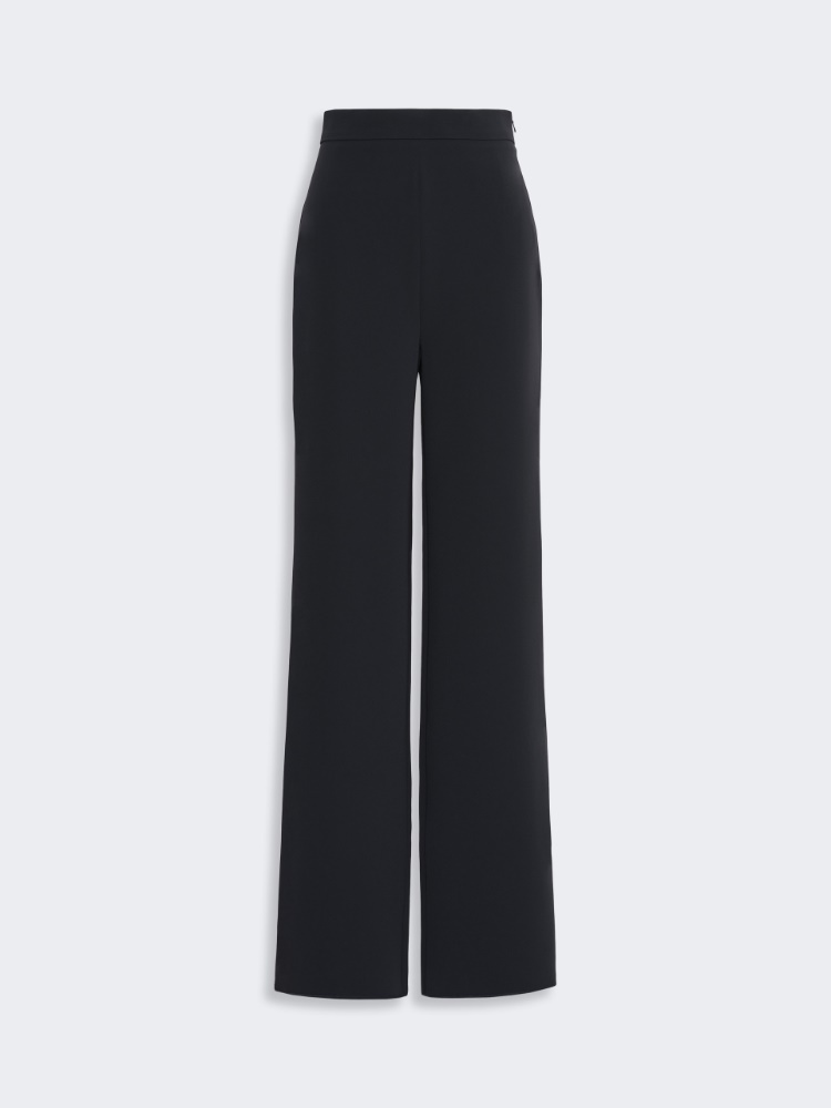 Spodnie wide leg z tkaniny cady - CIEMNOGRANATOWY