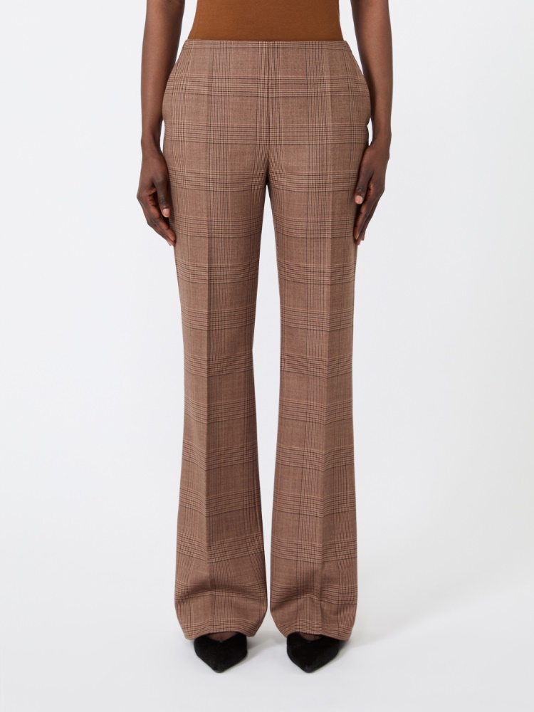 Slim patterned wool grisaille trousers - CAMEL - Max Mara - 2
