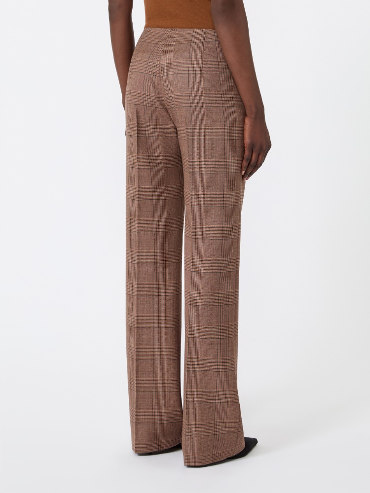 Slim patterned wool grisaille trousers - CAMEL - Max Mara - 3