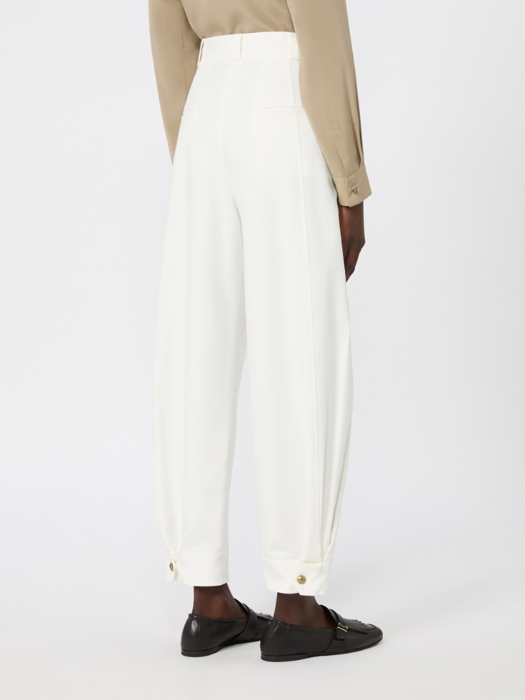 Stretch cotton canvas trousers - WHITE - 3