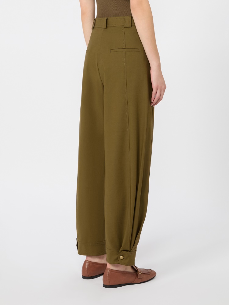 Stretch cotton canvas trousers - KAKI - 3
