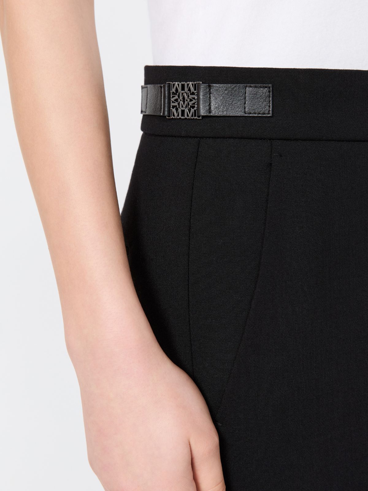 Slim double woollen cloth trousers - SCHWARZ - Max Mara - 4