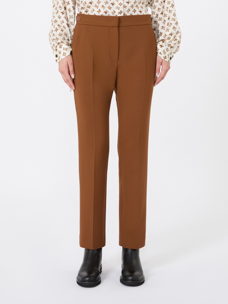 Slim double woollen cloth trousers - TOBACCO - Max Mara - 2