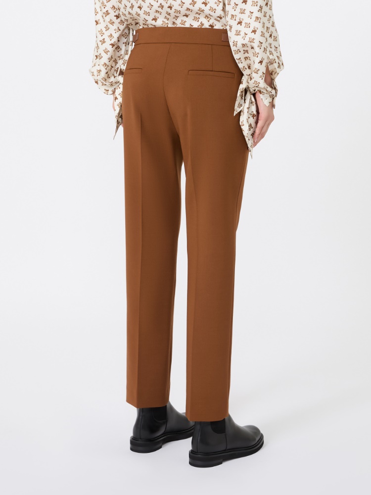 Slim double woollen cloth trousers - TOBACCO - Max Mara - 3