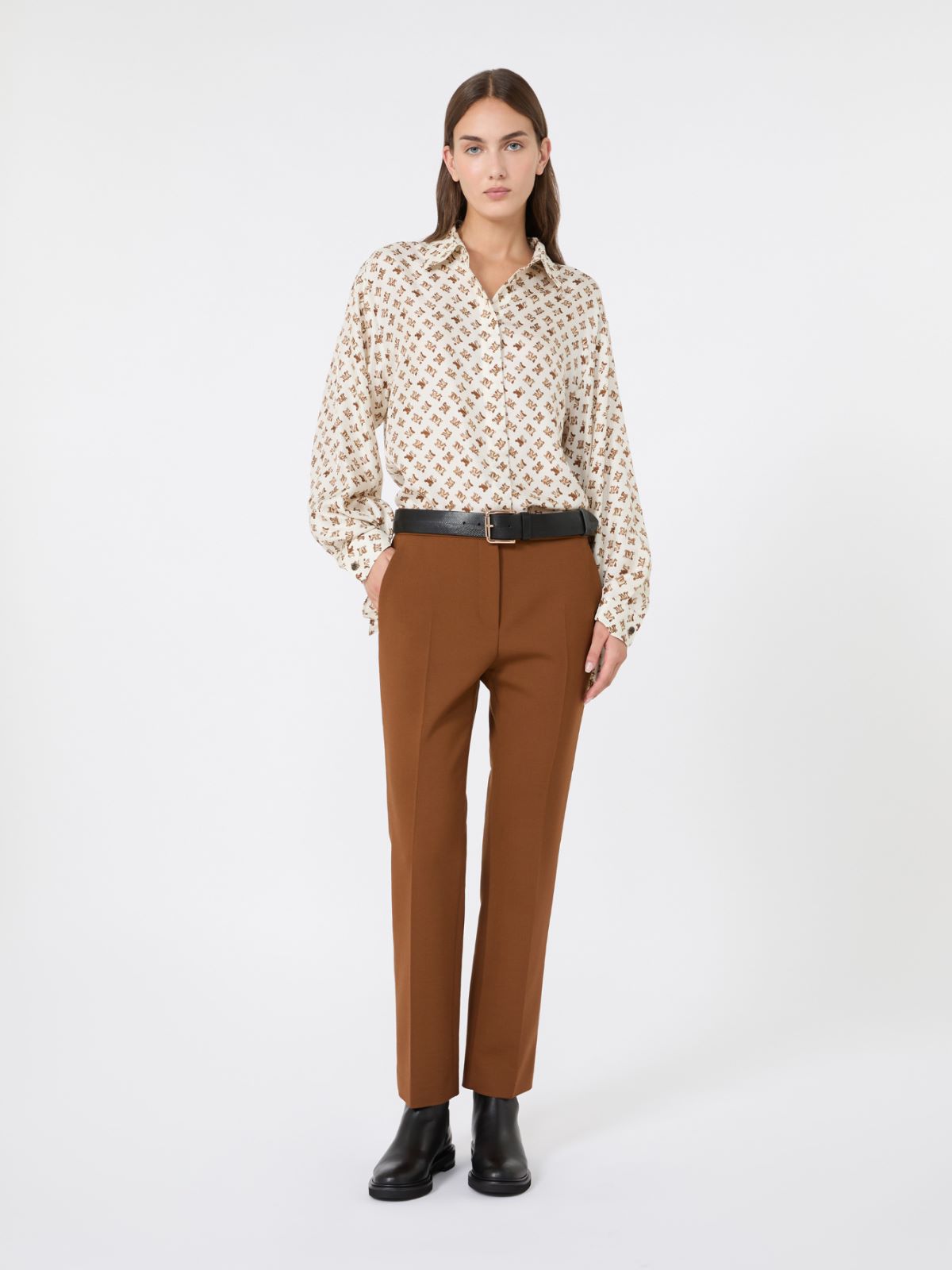 Slim double woollen cloth trousers - TYTONIOWY