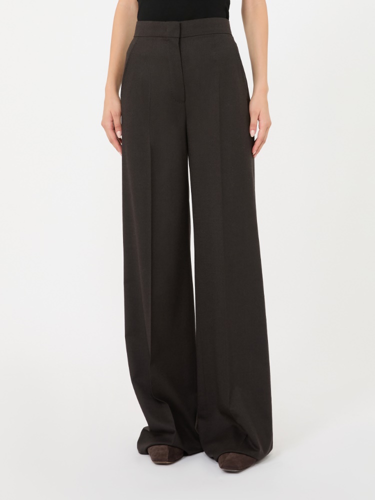 High-waisted wool trousers - DARK BROWN - Max Mara - 2