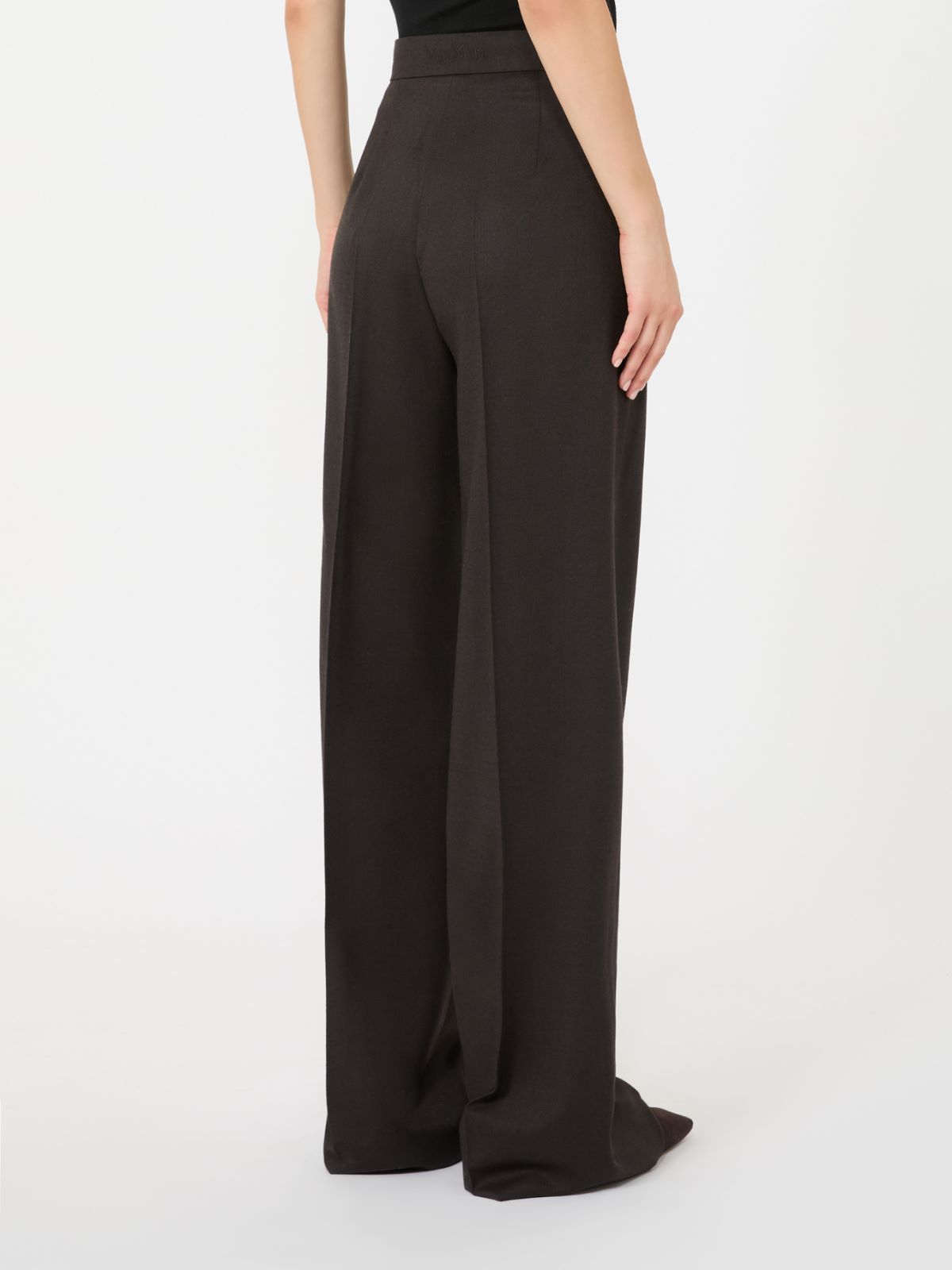 High-waisted wool trousers - DARK BROWN - Max Mara - 3