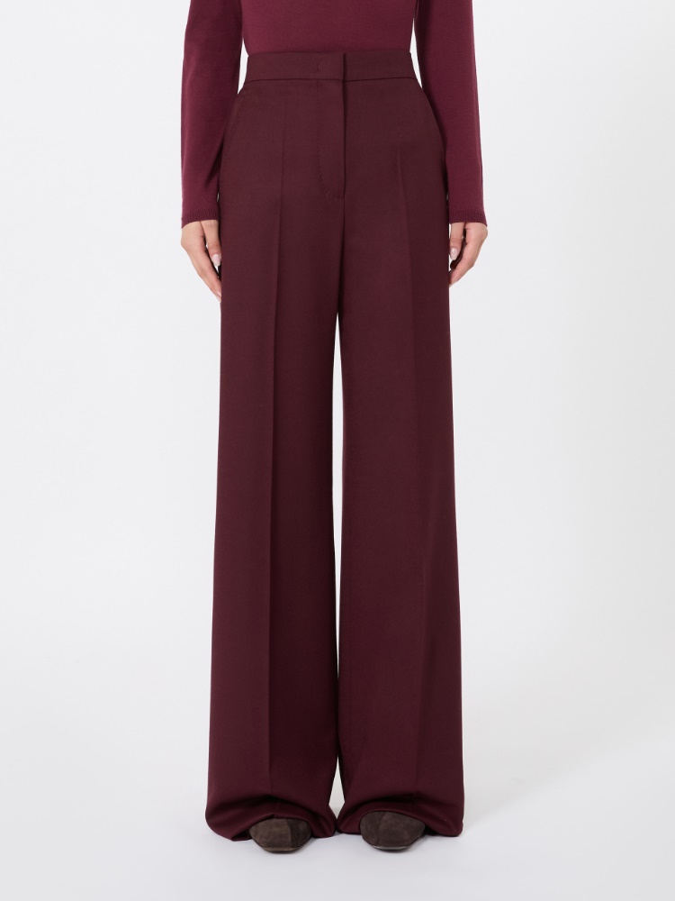 High-waisted wool trousers - WINE-COLOURED - Max Mara - 2