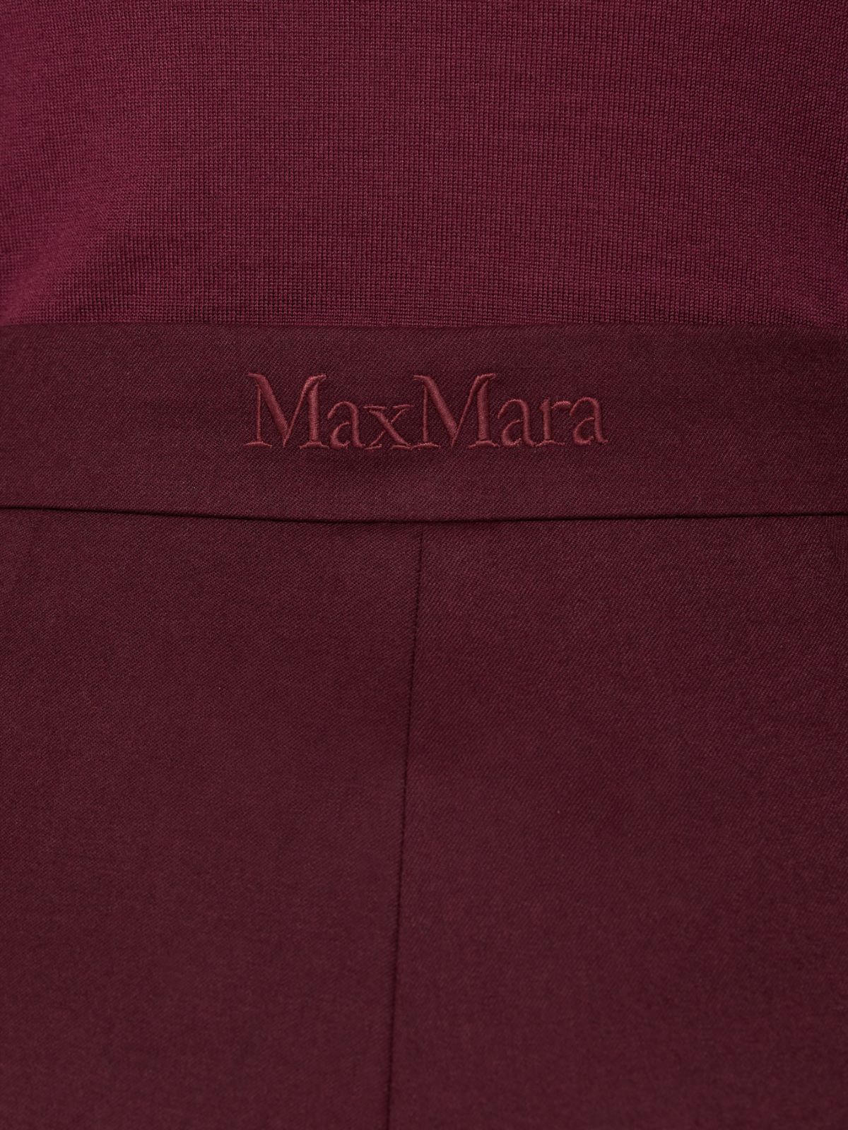 High-waisted wool trousers - WINE-COLOURED - Max Mara - 4