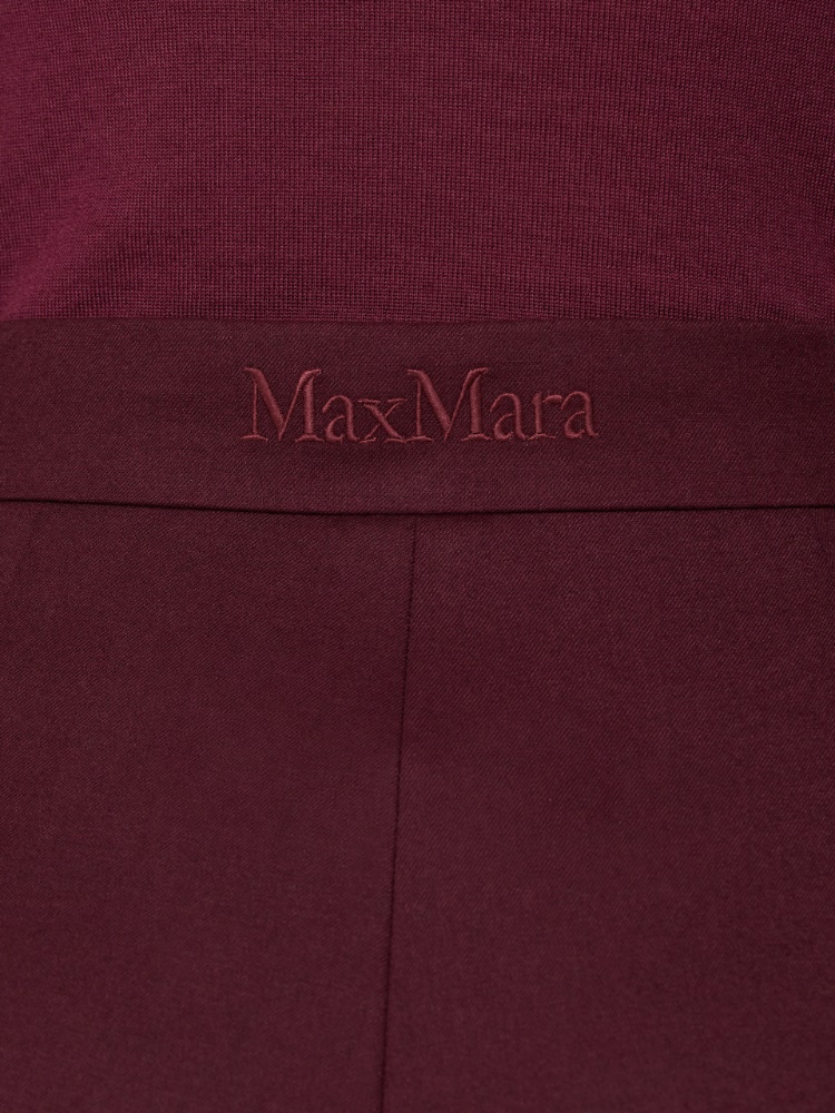 High-waisted wool trousers - WINE-COLOURED - Max Mara - 4