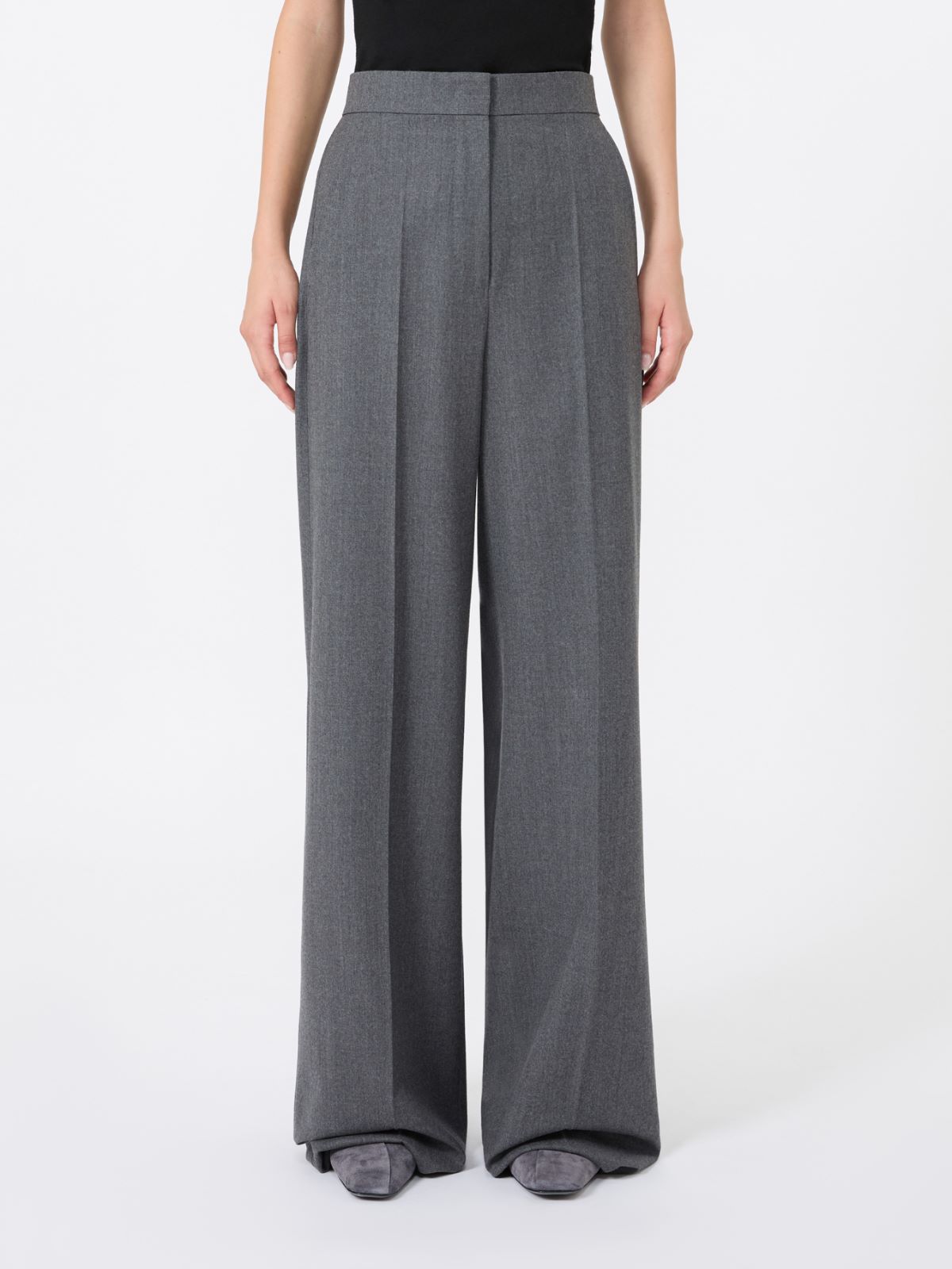 High-waisted wool trousers - MEDIUM GREY - Max Mara - 2