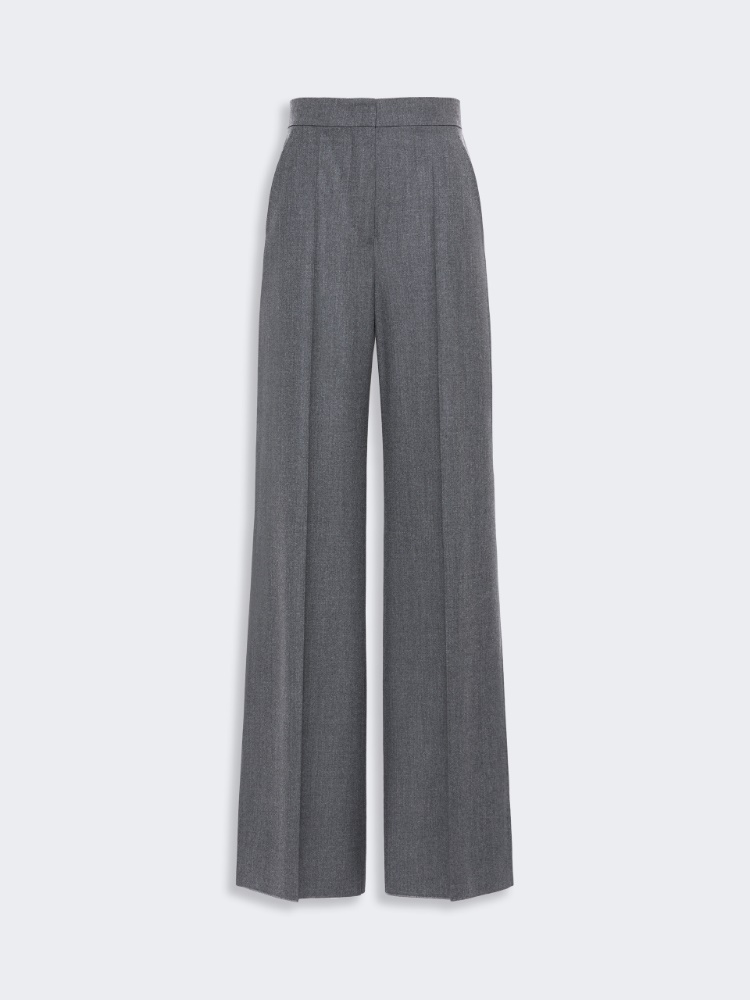 High-waisted wool trousers - MEDIUM GREY