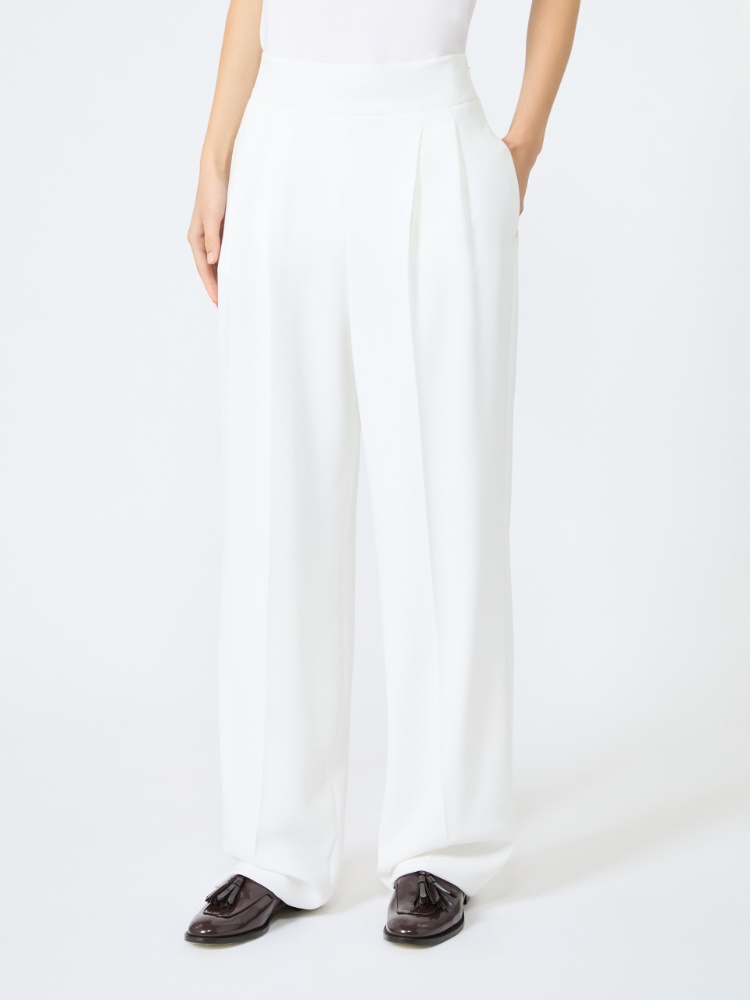 Slim-fit compact cady trousers - WHITE - 2