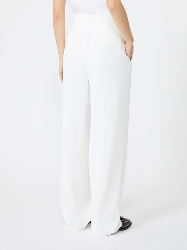 Slim-fit compact cady trousers - WHITE - 3