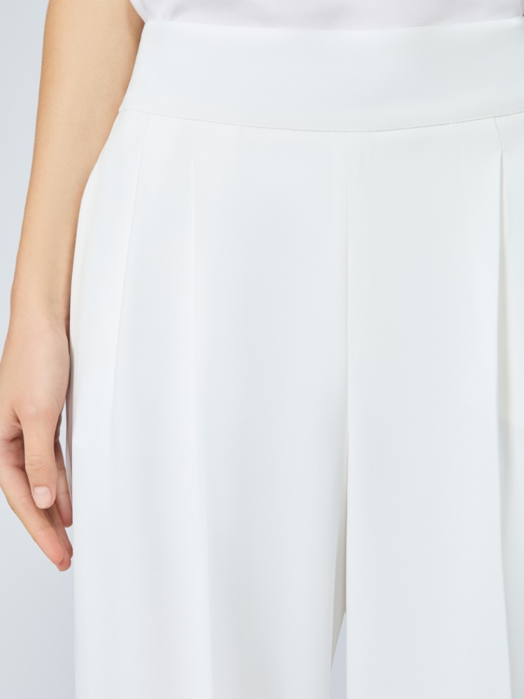 Slim-fit compact cady trousers - WHITE - 4