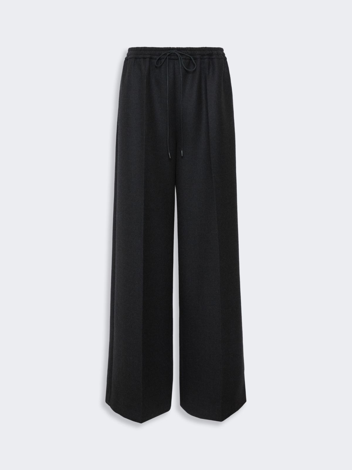 Wool flannel wide-leg trousers - DARK GREY - Max Mara - 5