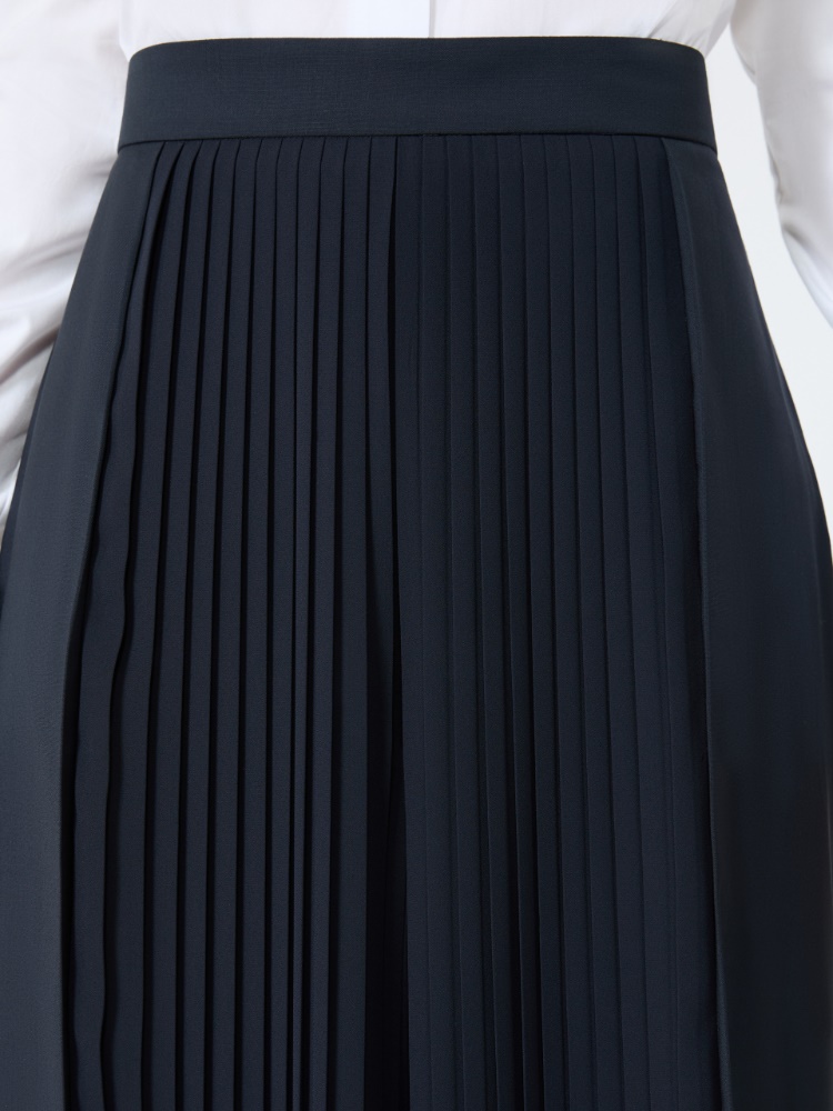 Wool trousers with plissé-pleated detail - ULTRAMARINE - 4
