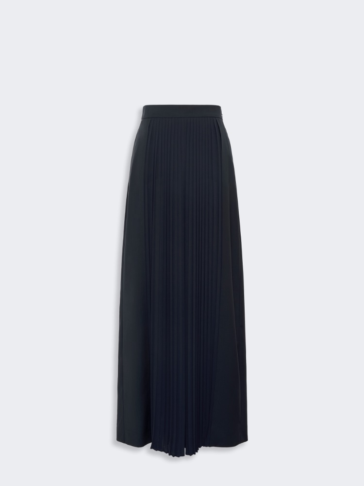 Wool trousers with plissé-pleated detail - ULTRAMARINE