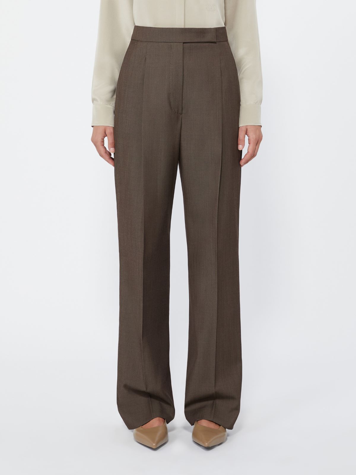 Wool gabardine trousers - TOBACCO - Max Mara - 2