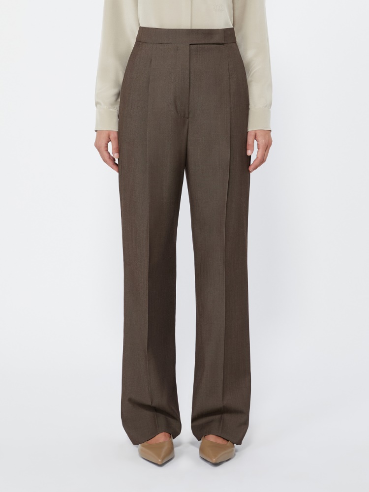 Wool gabardine trousers - TOBACCO - Max Mara - 2
