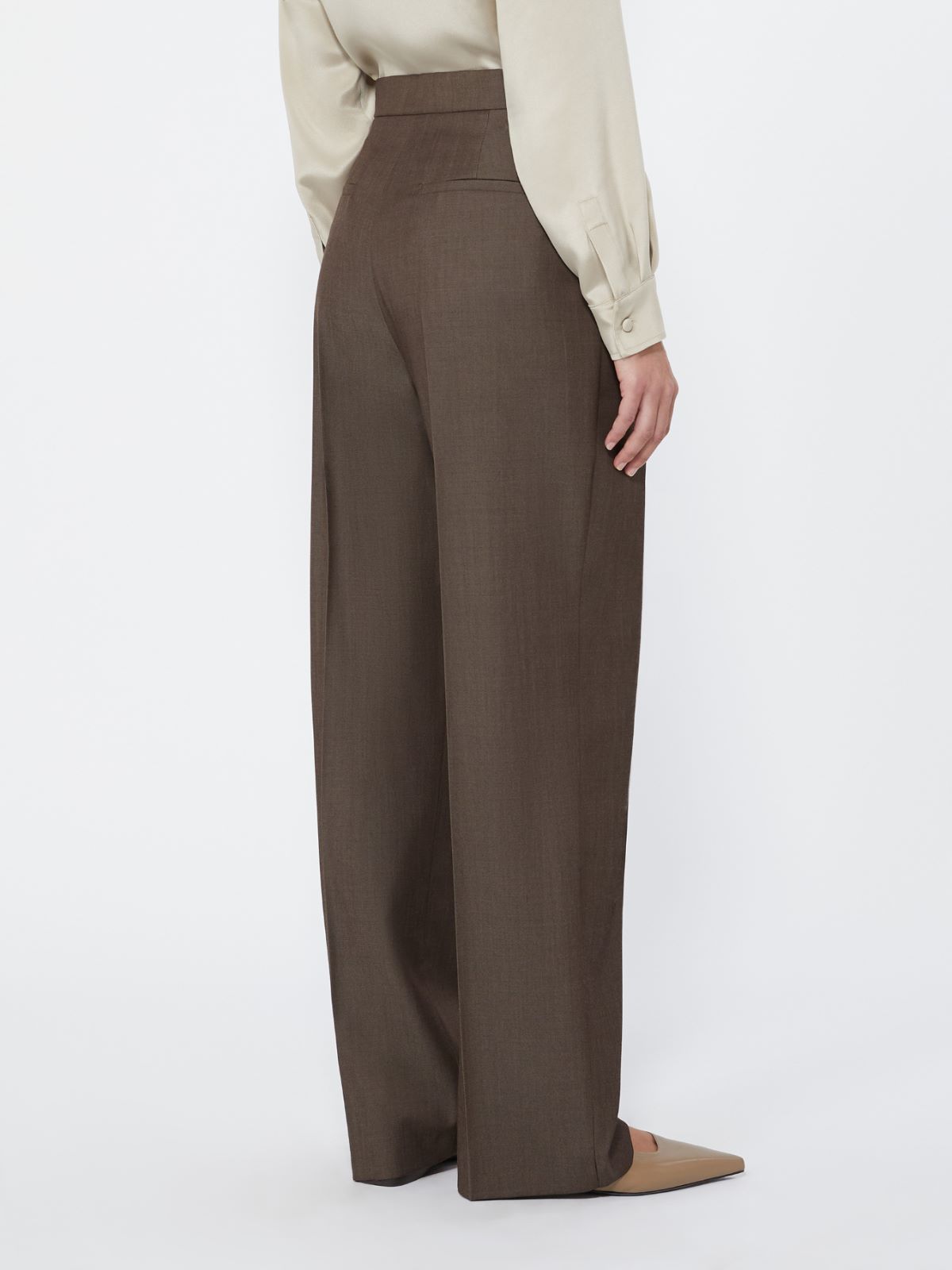 Wool gabardine trousers - TOBACCO - Max Mara - 3