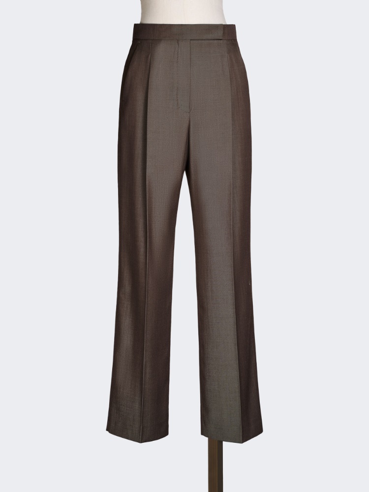 Wool gabardine trousers - TOBACCO