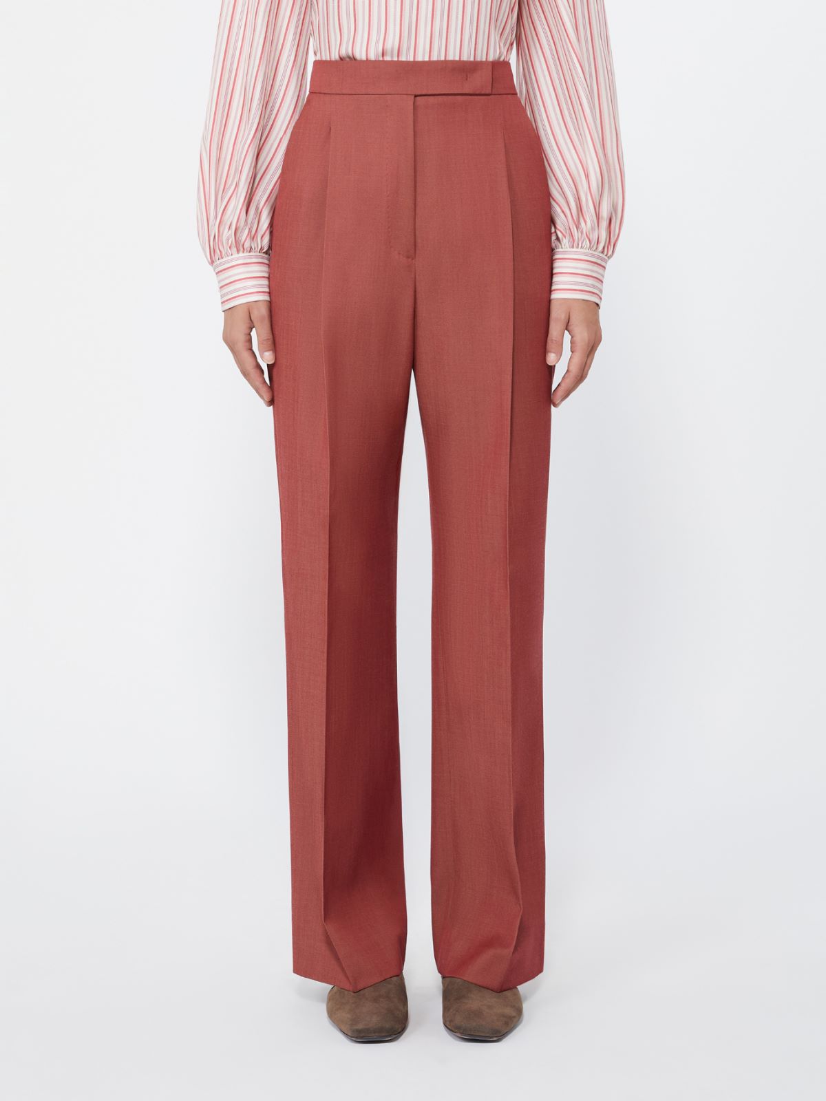 Wool gabardine trousers - RED - Max Mara - 2