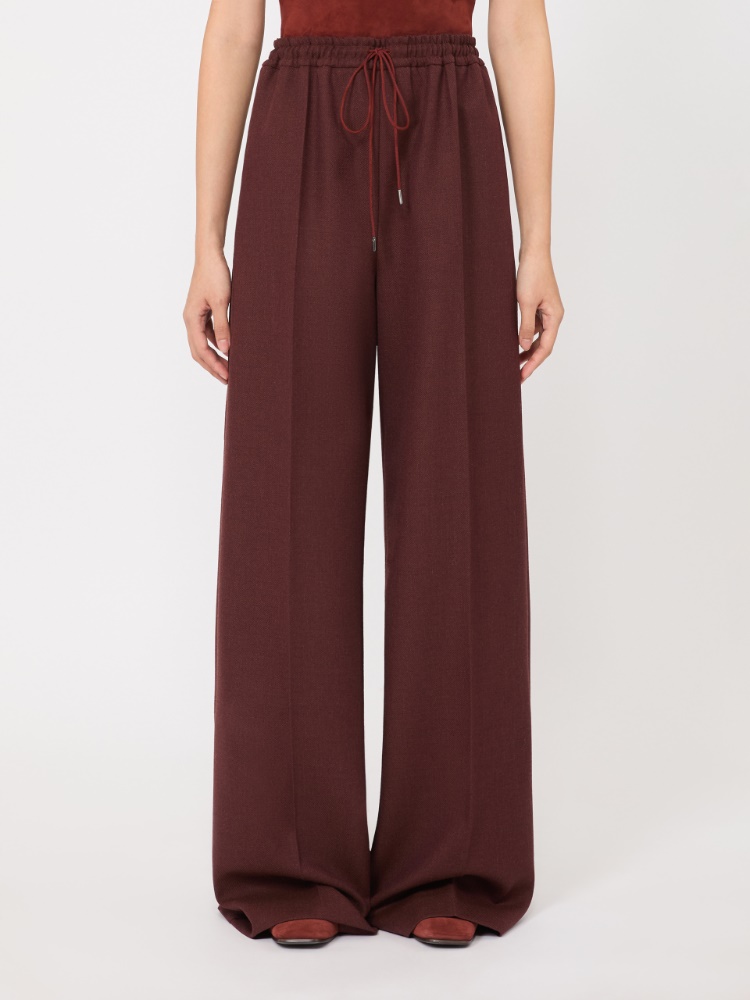 Denim-effect wool wide-leg trousers - RUST - Max Mara - 2