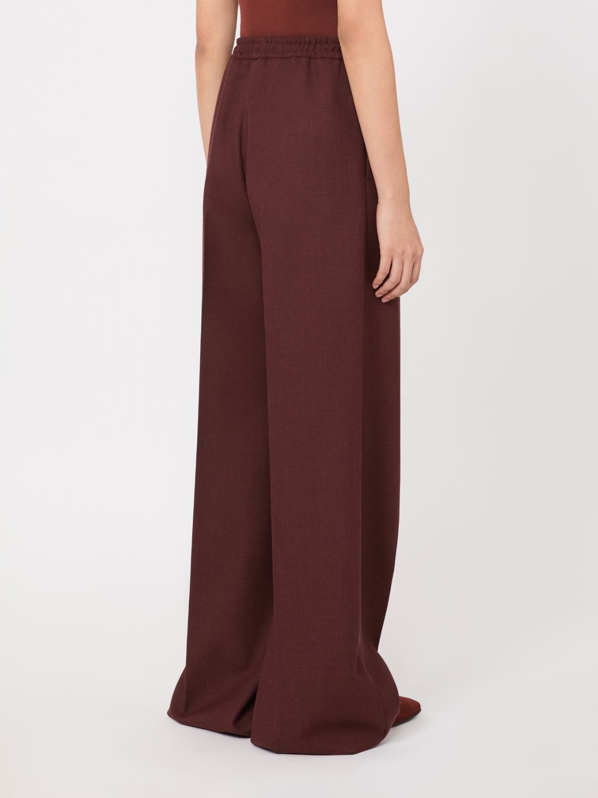 Denim-effect wool wide-leg trousers - RUST - Max Mara - 3
