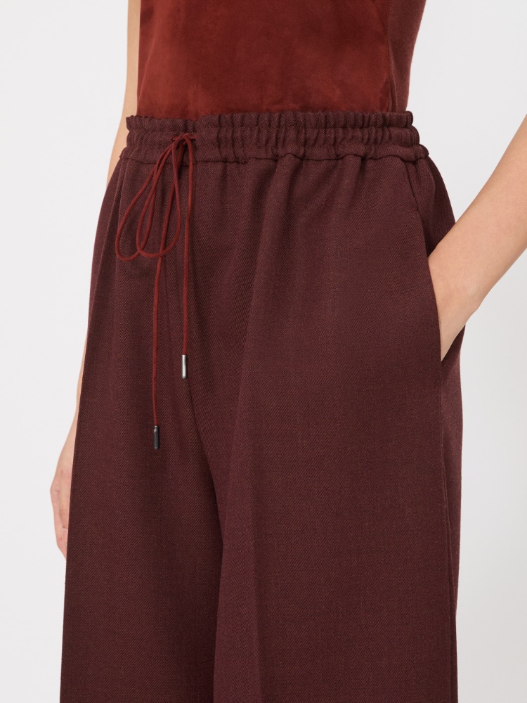 Denim-effect wool wide-leg trousers - RUST - Max Mara - 4