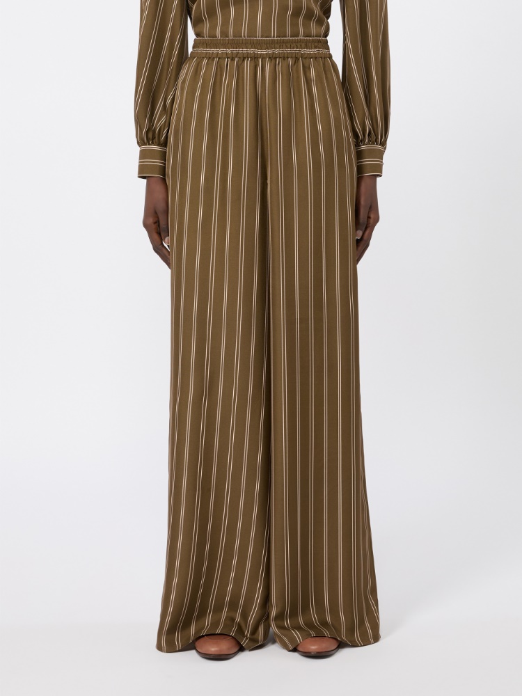 Pantalone morbido in seta stampata