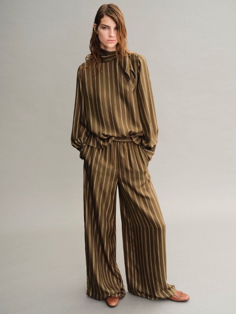 Printed silk relaxed trousers + KAKI - Max Mara