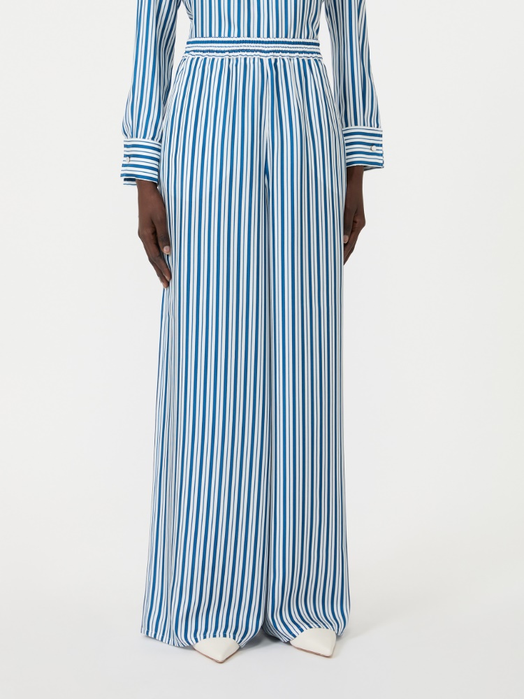 Printed silk relaxed trousers - SILK - 2