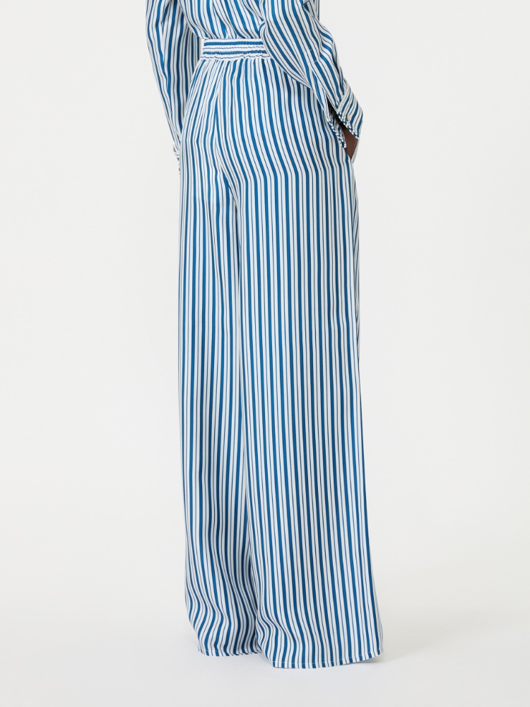 Printed silk relaxed trousers - SILK - 3