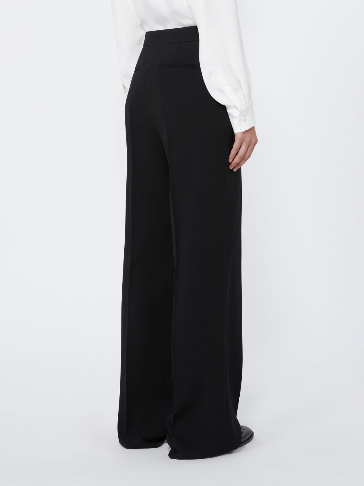 Wool cady trousers - BLACK - Max Mara - 3