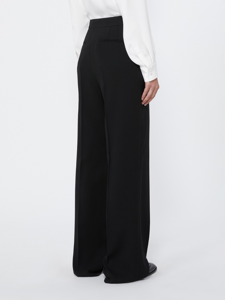 Wool cady trousers - BLACK - Max Mara - 3
