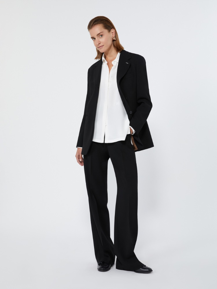Wool cady trousers - BLACK