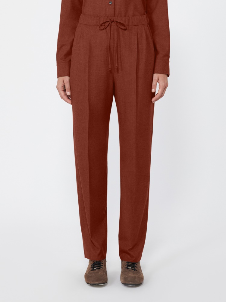 Cashmere foule trousers - BRICK RED - Max Mara - 2