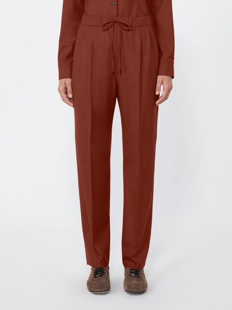 Cashmere foule trousers - BRICK RED - Max Mara - 2