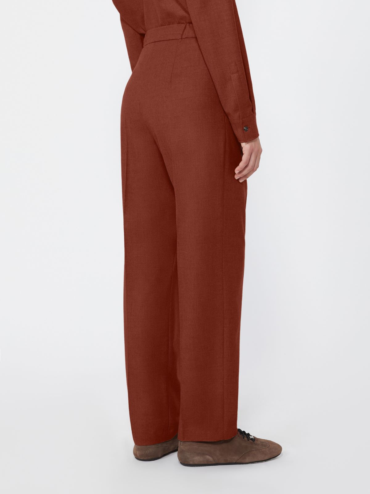 Cashmere foule trousers - BRICK RED - Max Mara - 3
